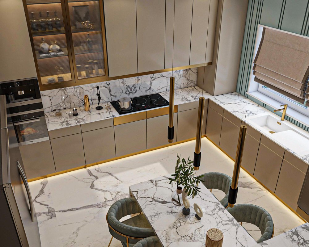 Quartz Surface Countertops Defining Durable Contemporary Kitchen Design
